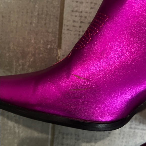 Miss Lola Hot pink cowboy boots - Picture 4 of 4